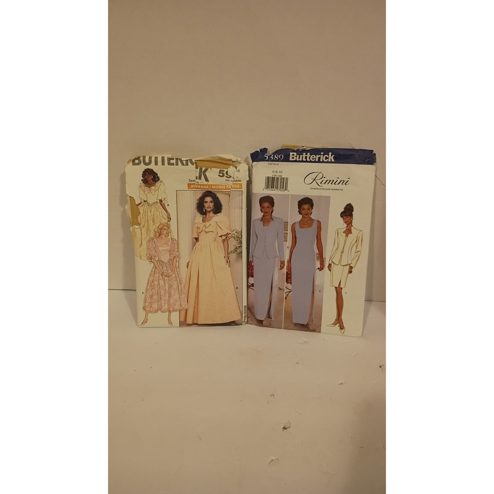 Vintage Butterick Sewing Patterns Formal Gown, Power Suit Pattern, Y2K Style.